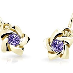 Cutie Jewellery Zlaté dětské náušnice C2201-10-X-1 fialová