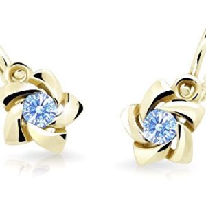 Cutie Jewellery Zlaté dětské náušnice C2201-10-X-1 světle modrá