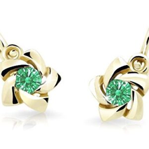 Cutie Jewellery Zlaté dětské náušnice C2201-10-X-1 zelená