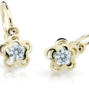 Cutie Jewellery Zlaté dětské náušnice C2204-10-X-1 bílá