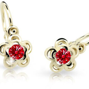 Cutie Jewellery Zlaté dětské náušnice C2204-10-X-1 červená