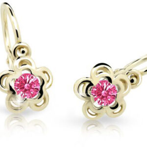 Cutie Jewellery Zlaté dětské náušnice C2204-10-X-1 fuchsiová