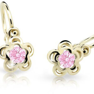 Cutie Jewellery Zlaté dětské náušnice C2204-10-X-1 růžová