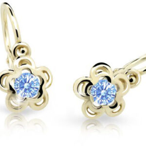 Cutie Jewellery Zlaté dětské náušnice C2204-10-X-1 světle modrá