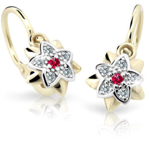 Cutie Jewellery Zlaté dětské náušnice C2210-10-X-1 červená