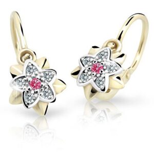 Cutie Jewellery Zlaté dětské náušnice C2210-10-X-1 fuchsiová