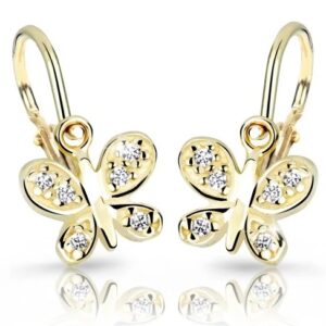 Cutie Jewellery Zlaté dětské náušnice C2748-10-X-1 bílá