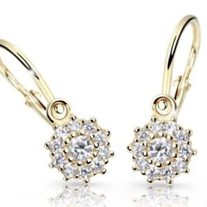 Cutie Jewellery Zlaté dětské náušnice C2749-10-X-1 bílá