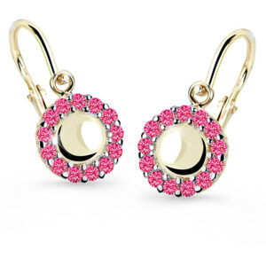 Cutie Jewellery Zlaté dětské náušnice C2750-10-X-1 fuchsiová