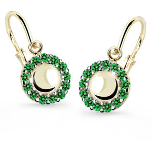 Cutie Jewellery Zlaté dětské náušnice C2750-10-X-1 zelená