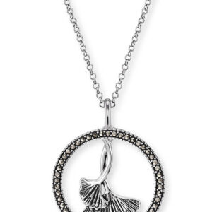 Engelsrufer Krásný stříbrný náhrdelník s markazity ERN-GINKGO-MA (řetízek