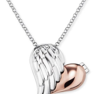 Engelsrufer Stříbrný bicolor náhrdelník Medailonek srdce s křídlem ERN-WITHLOVE-2B