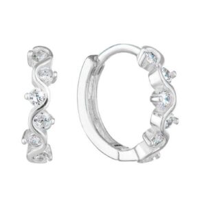 Evolution Group - Pavona Stříbrné kruhové náušnice s čirými zirkony 11244.1