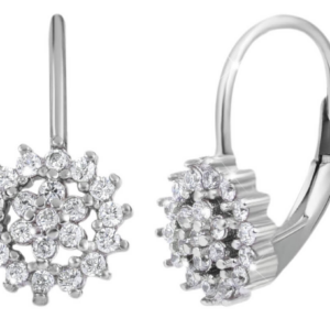 Evolution Group - Pavona Stříbrné náušnice bílá kytička 11217.1