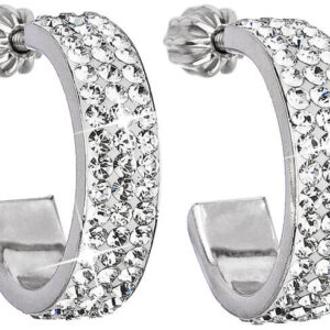 Evolution Group - Pavona Stříbrné náušnice půlkruhy 31119.1 krystal