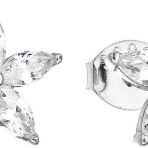 Evolution Group - Pavona Stříbrné náušnice se zirkonem bílá kytička 11069.1