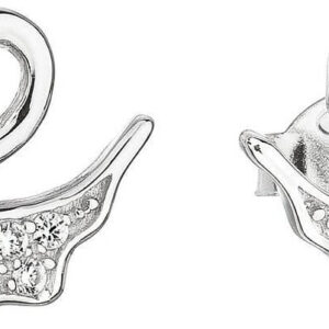 Evolution Group - Pavona Stříbrné náušnice se zirkonem bílá labuť 11013.1