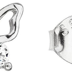 Evolution Group - Pavona Stříbrné náušnice se zirkonem bílý motýl 11036.1