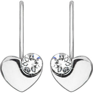 Evolution Group - Pavona Stříbrné srdíčkové náušnice s krystaly Swarovski 31299.1 bílé