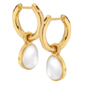 Hot Diamonds Půvabné kruhové náušnice s diamanty a perletí 2v1 Jac Jossa Soul DE671