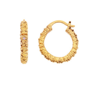 Hot Diamonds Půvabné pozlacené náušnice kruhy s diamanty Jac Jossa Hope DE685