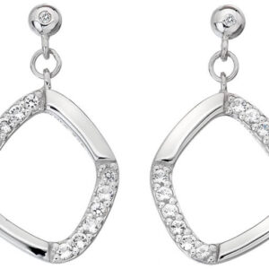 Hot Diamonds Třpytivé stříbrné náušnice s diamanty Behold DE646