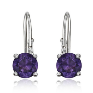JVD Něžné stříbrné náušnice s fialovými zirkony SVLE0620XH2F100