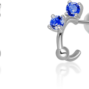 JVD Stříbrné náušnice kruhy s modrými zirkony SVLE0701XH2M100