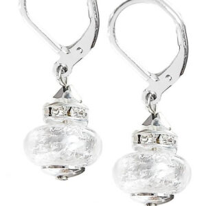 Lampglas Elegantní náušnice White Beauty s ryzím stříbrem v perlách Lampglas ESH1