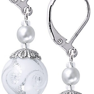 Lampglas Elegantní náušnice White Romance s ryzím stříbrem v perlách Lampglas EV1