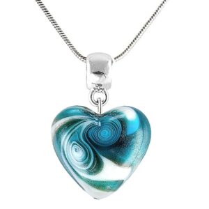 Lampglas Jedinečný náhrdelník Azure Storm s perlou Lampglas NLH27