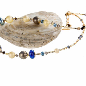 Lampglas Jedinečný náhrdelník Egyptian Romance s 24karátovým zlatem a stříbrem v perlách Lampglas NER1