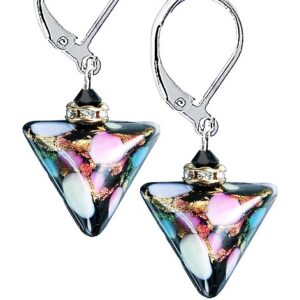 Lampglas Krásné náušnice Crazy Triangle s 24karátovým zlatem v perlách Lampglas ETA15