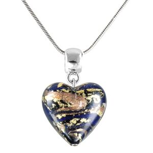 Lampglas Magický náhrdelník Egyptian Heart s 24karátovým zlatem v perle Lampglas NLH26