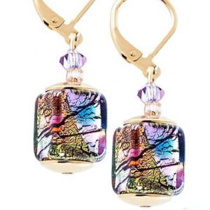 Lampglas Mysteriózní náušnice Gold Cubes s 24karátovým zlatem a ryzím stříbrem v perlách Lampglas ECU17