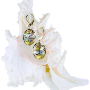 Lampglas Mysteriózní náušnice Gold Fantasy s 24karátovým zlatem a ryzím stříbrem v perlách Lampglas EP38