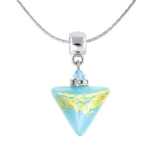 Lampglas Nápaditý náhrdelník Morning Sky Triangle s 24karátovým zlatem v perle Lampglas NTA11