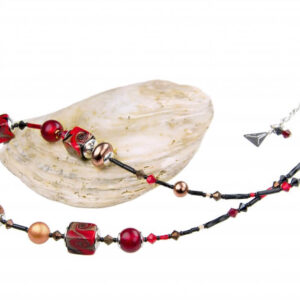 Lampglas Nepřehlédnutelný náhrdelník Bloody Mary 24karátovým zlatem v perlách Lampglas NCU11