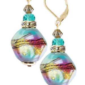 Lampglas Půvabné náušnice Playful Unicorn s 24karátovým zlatem v perlách Lampglas ERO10