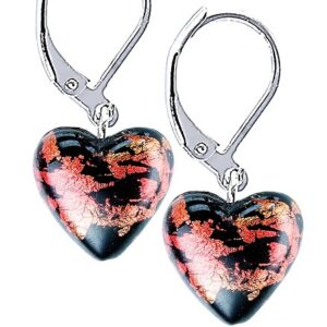 Lampglas Romantické náušnice Fire Heart s 24karátovým zlatem v perlách Lampglas ELH30