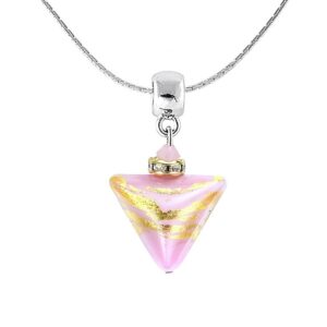 Lampglas Romantický náhrdelník Sweet Rose Triangle s 24karátovým zlatem v perle Lampglas NTA9