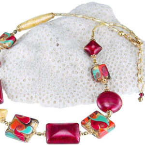 Lampglas Skvostný náhrdelník Indian Summer s 24karátovým zlatem v perlách Lampglas NRO6