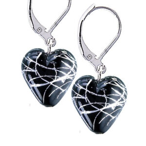 Lampglas Tajemné náušnice Black Pearl s ryzím stříbrem v perlách Lampglas ELH19