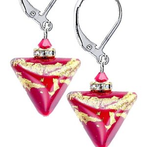 Lampglas Vášnivé náušnice Passionate Story Triangle s 24karátovým zlatem v perlách Lampglas ETA6