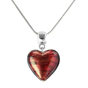 Lampglas Výrazný náhrdelník Fire Heart s 24karátovým zlatem v perle Lampglas NLH23