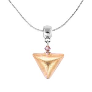 Lampglas Vznešený náhrdelník Golden Triangle s 24karátovým zlatem v perle Lampglas NTA1