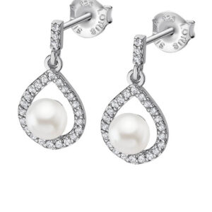 Lotus Silver Elegantní stříbrné náušnice se zirkony a perlami LP3198-4/1