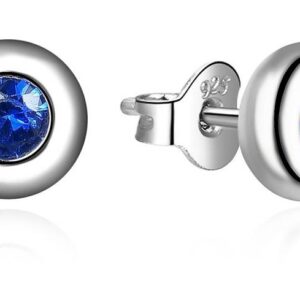 MOISS Drobné stříbrné náušnice s modrými zirkony E0001932