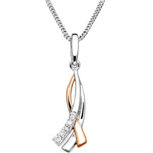 MOISS Elegantní stříbrný bicolor přívěsek P0000605