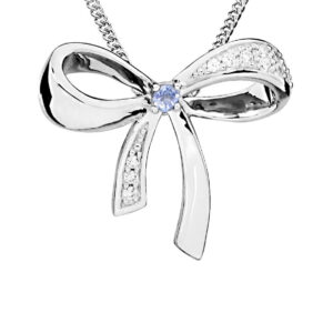 MOISS Okouzlující stříbrný přívěsek Mašlička s tanzanitem PG000100